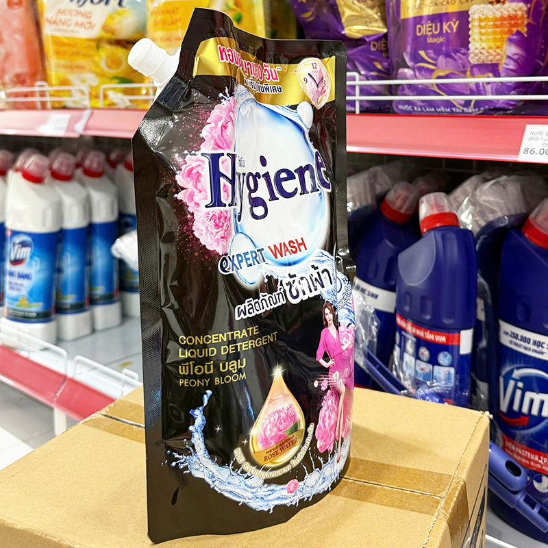 Nước Giặt Đậm Đặc Hygiene Expert Wash Hương Hoa Mẫu Đơn 1400ml Màu Đen