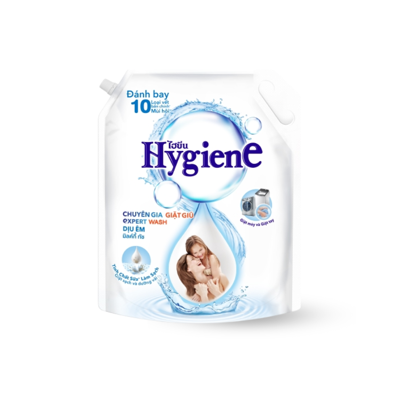 Hình ảnh Nước Giặt Hygiene Hương Hoa Màu Trắng - Nước Giặt Quần Áo Đậm Đặc 1400ml trong bộ sưu tập Nước giặt, bột giặt, nước xả