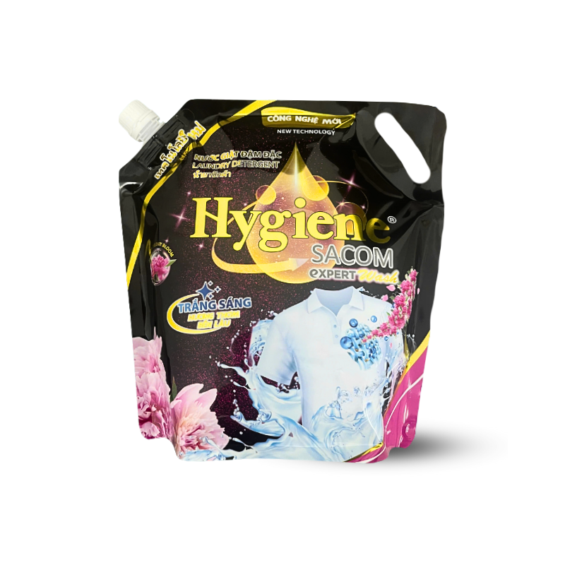 Hình ảnh Nước Giặt Hygiene Hương Nước Hoa - Nước Giặt Quần Áo Đậm Đặc Túi Đen 1800ml trong bộ sưu tập hygiene
