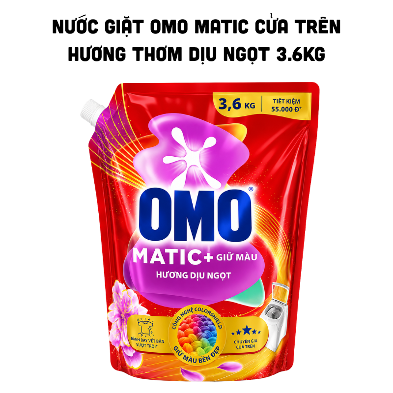Nước Giặt OMO Matic Cửa Trên Hương Dịu Ngọt 3.6kg