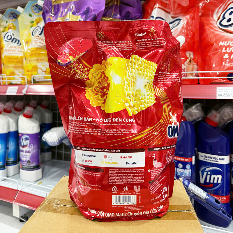 Mặt sau bao bì với phần hướng dẫn sử dụng và thông tin sản phẩm