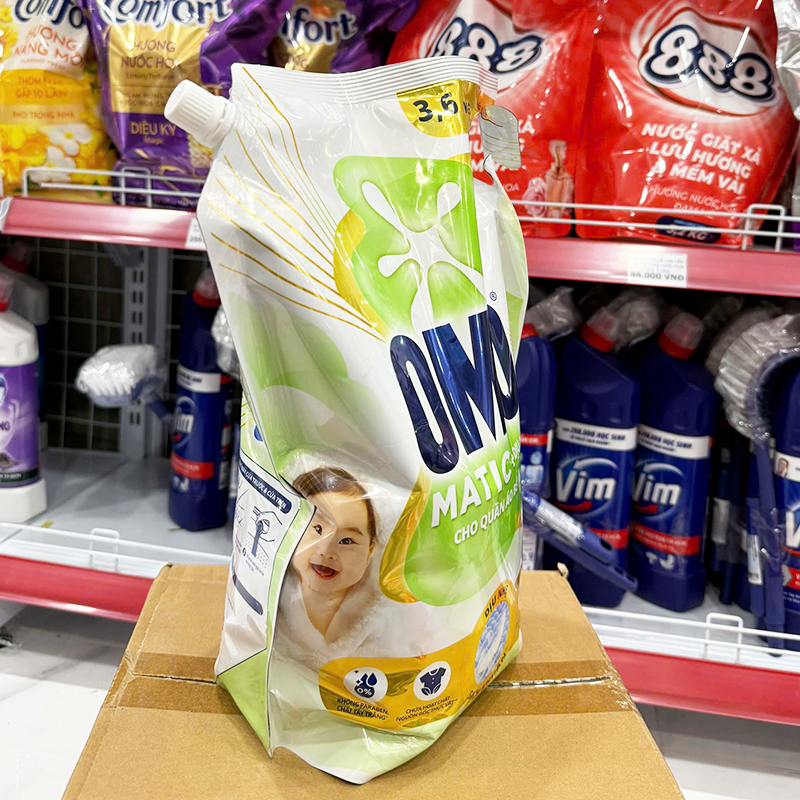 Nước Giặt OMO Matic+ Dịu Nhẹ Cho Quần Áo Bé Yêu 3.6kg
