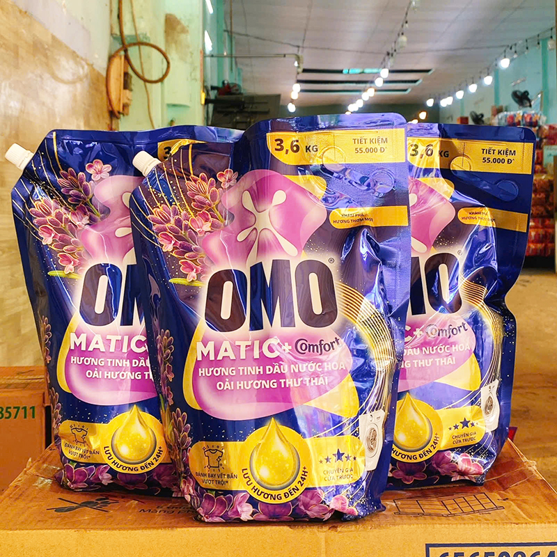 Nước Giặt OMO MATIC Cửa Trước Oải Hương Thư Thái Túi 3,6kg