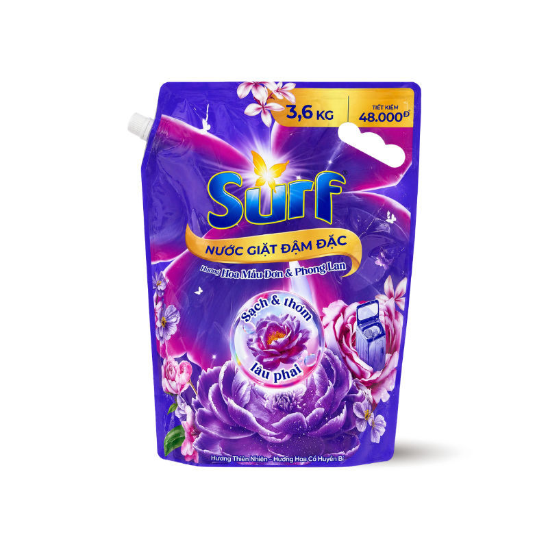 Nước Giặt SURF Túi Hương Hoa Cỏ Huyền Bí 3.6kg - Túi Tím phù hợp để tham khảo khi chọn SURF