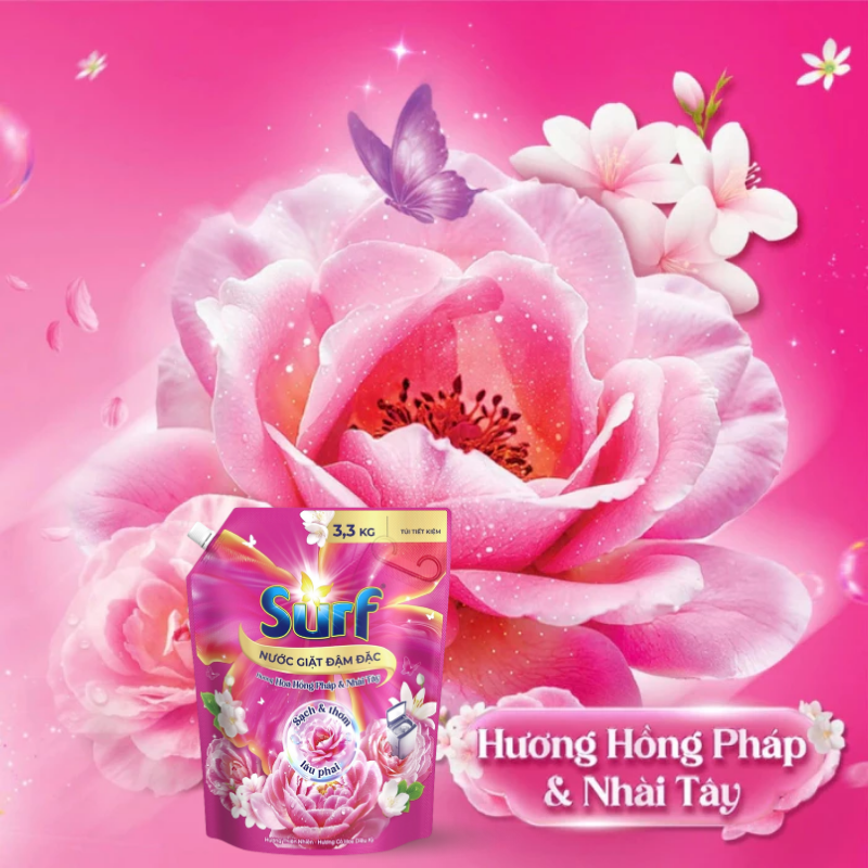 Nước Giặt Đậm Đặc SURF Hương Hoa Hồng Pháp & Nhài Tây 3.6kg