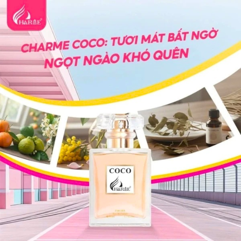 Poster ghi “tươi mát bất ngờ, ngọt ngào khó quên” cạnh hình chai COCO