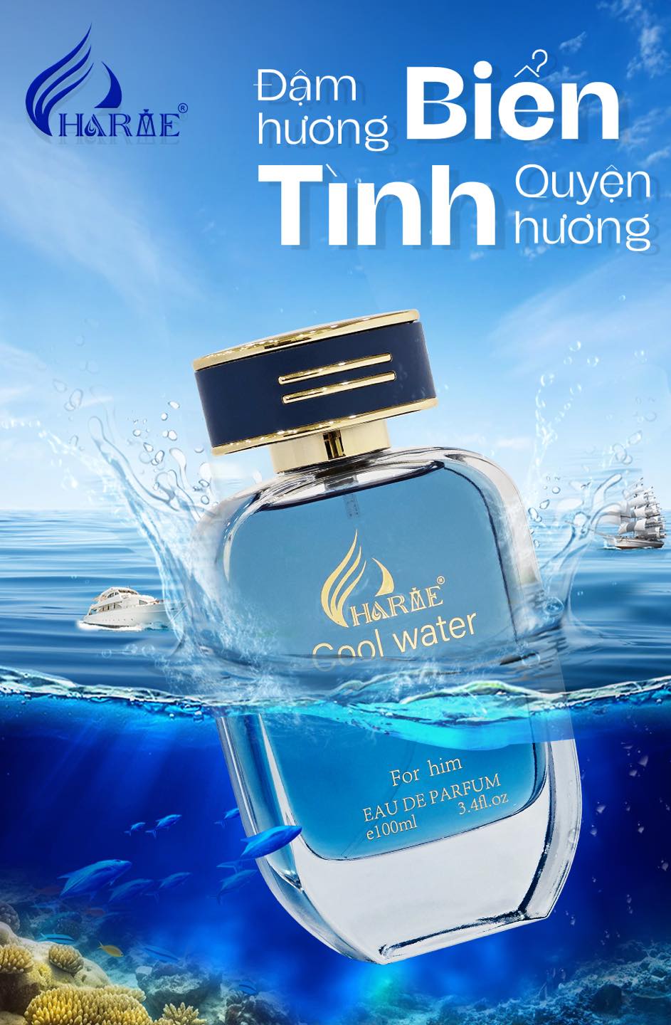 Hình ảnh gợi cảm hứng biển phù hợp với tinh thần mùi hương