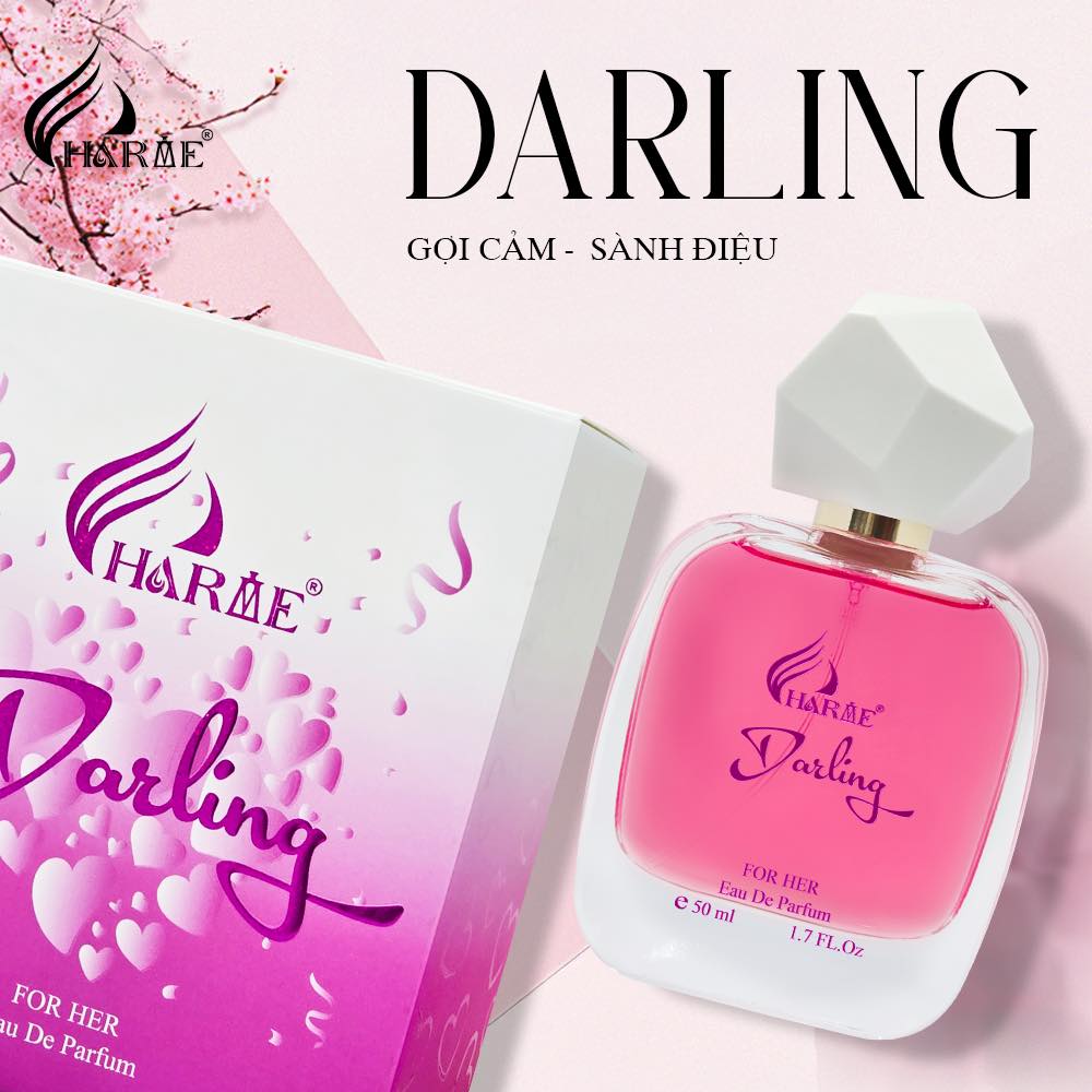 Hình ảnh hộp và chai Charme Darling tông hồng