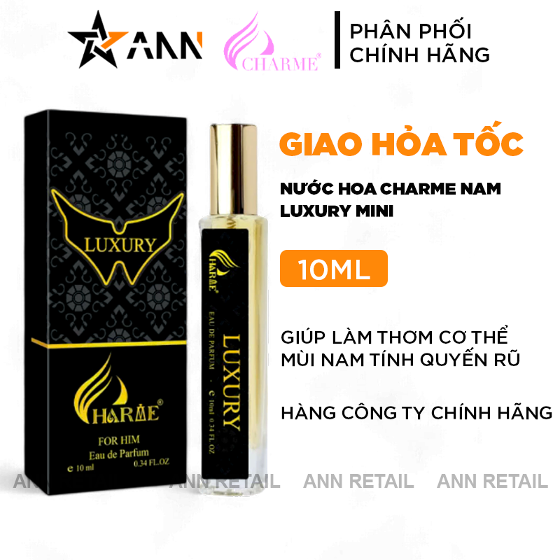 Bộ sản phẩm Charme Luxury mini 10ml với hộp và chai