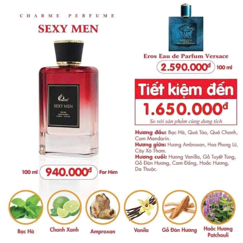 Hình ảnh thể hiện các tầng hương nổi bật của sản phẩm