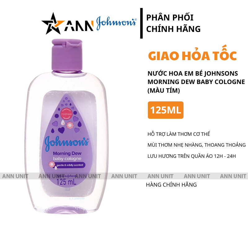 Nước Hoa Em Bé Johnsons Morning Dew Baby Cologne Màu Tím 125ml