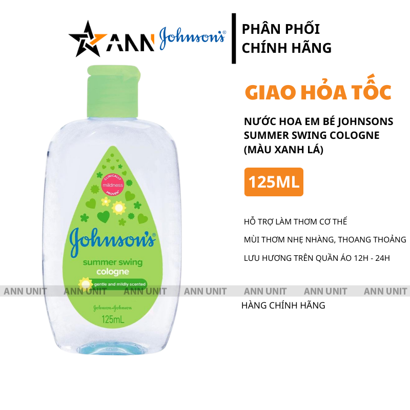 Nước Hoa Trẻ Em Johnsons Summer Swing Baby Cologne Màu Xanh 125ml