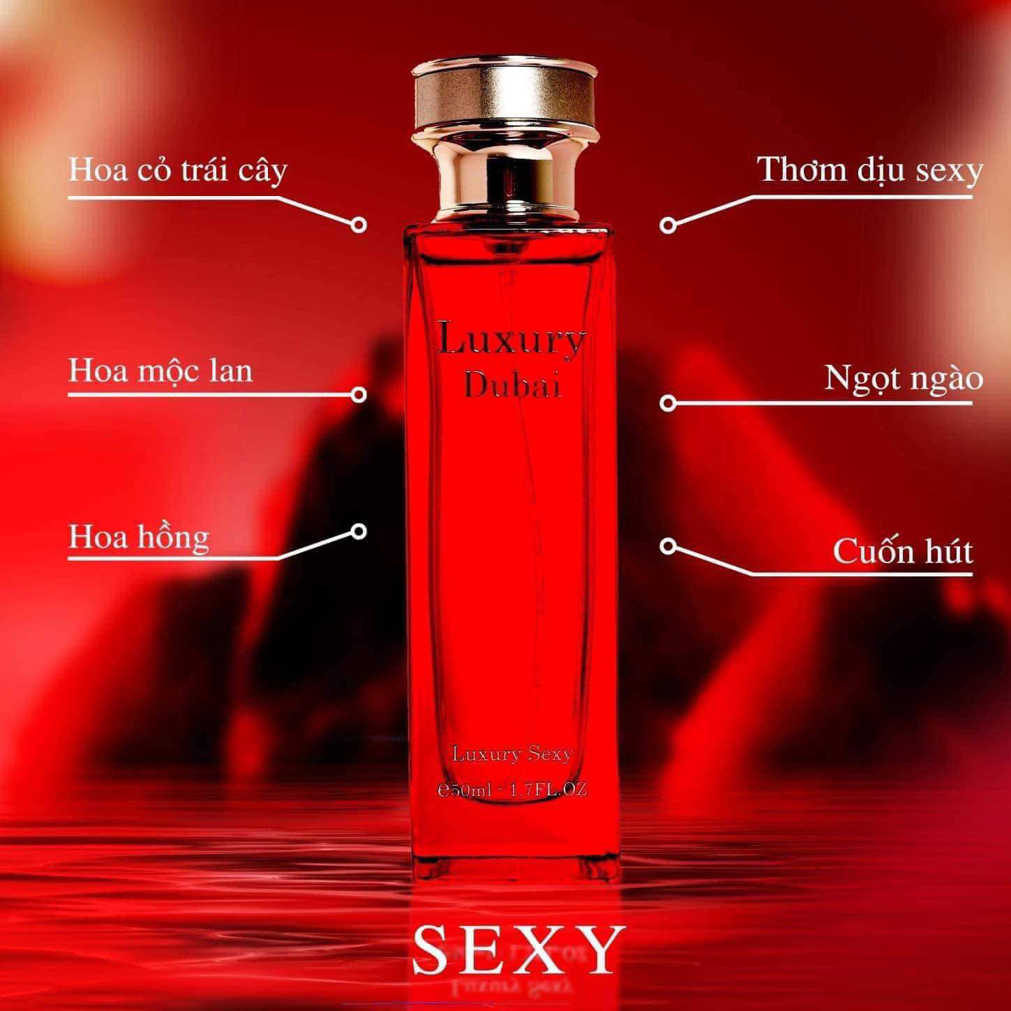 Nước Hoa Luxury Dubai Luxury Sexy Màu Đỏ 50ml