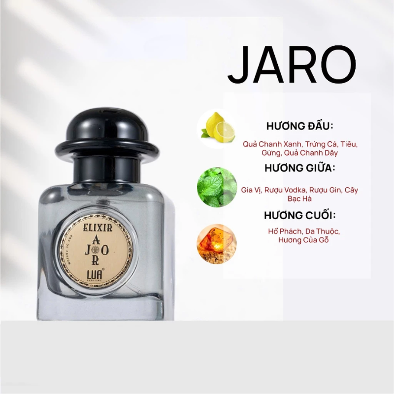 Minh họa ba tầng hương của Elixir Jaro