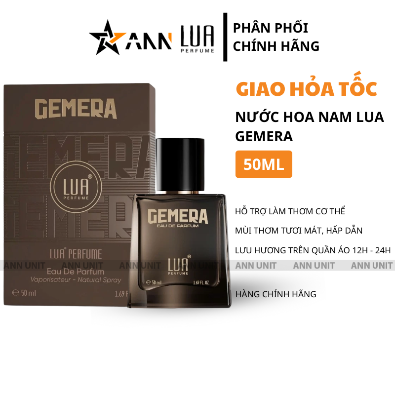 Hình ảnh trọn bộ chai và hộp 50ml của Gemera