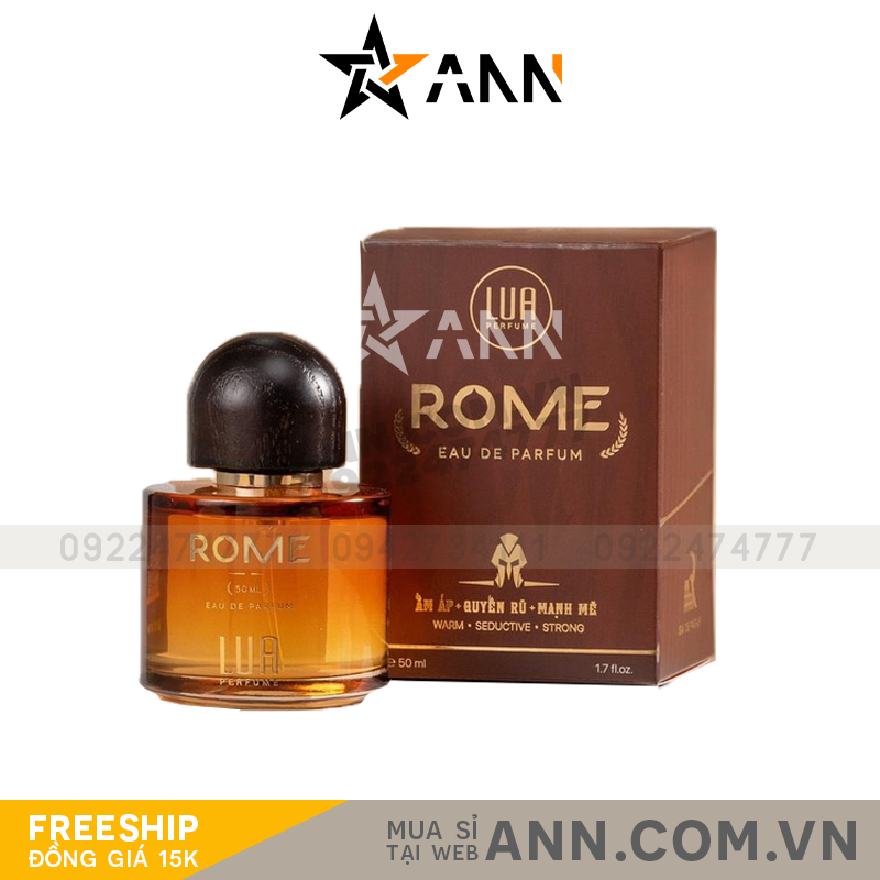 Bộ sản phẩm gồm chai nước hoa và hộp Rome EDP