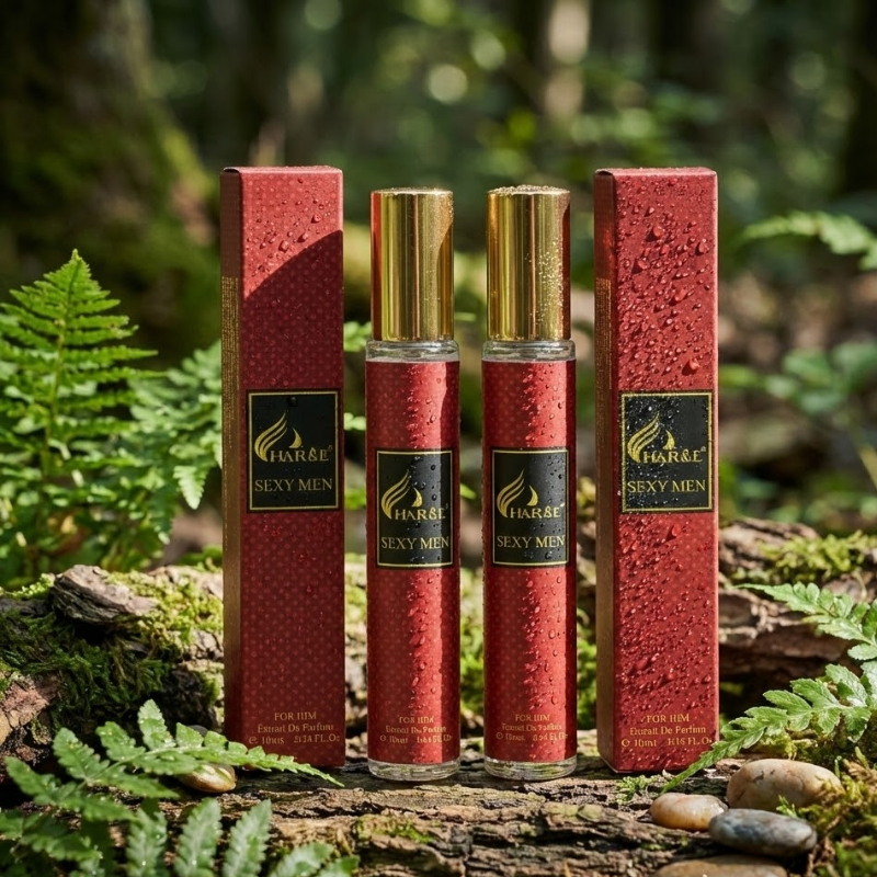 Thiết kế chai mini 10ml và hộp đỏ ánh kim, tông màu nam tính