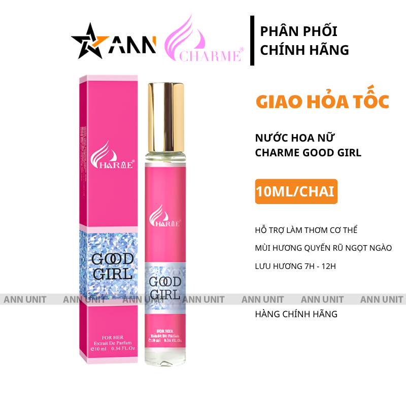 Thiết kế chai mini 10ml, tông hồng nổi bật