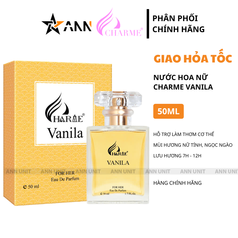 Nước Hoa Nữ Charme Vanila Eau De Parfum 50ml