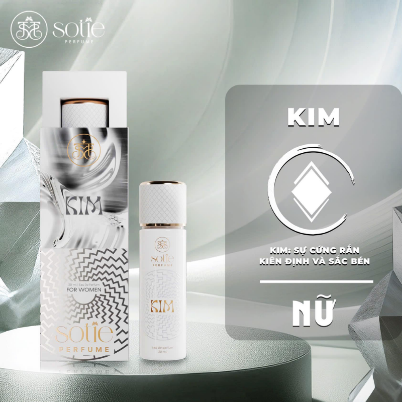 Hình sản phẩm với thiết kế chai và hộp màu trắng - vàng