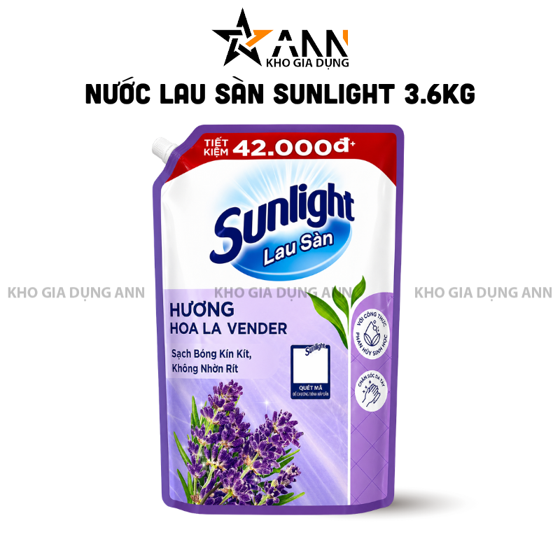 Nước Lau Sàn Sunlight Hương Hoa Lavender 3.6kg
