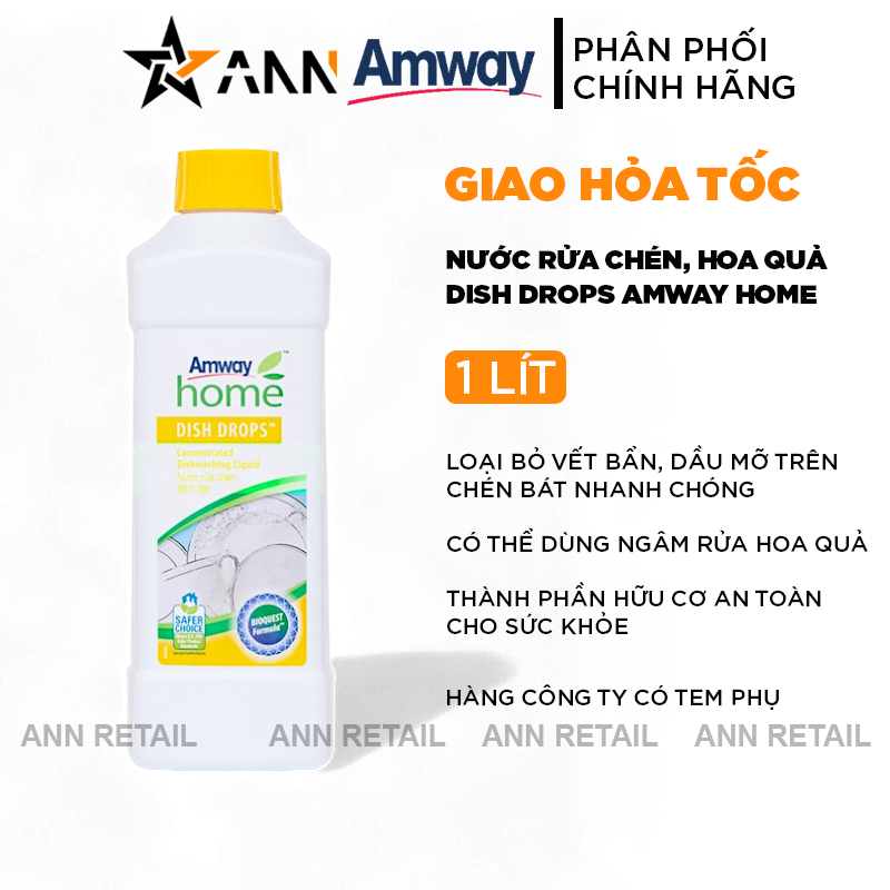 Mặt trước chai và thông tin dung tích 1 lít