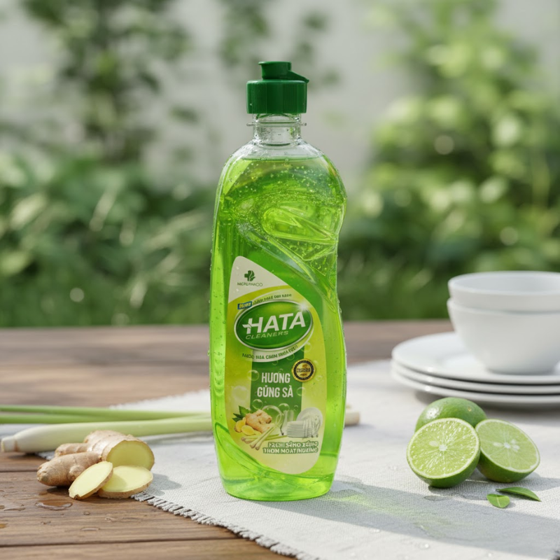 Nước Rửa Chén Sinh Học Hata Cleaners Hương Gừng Sả 400g