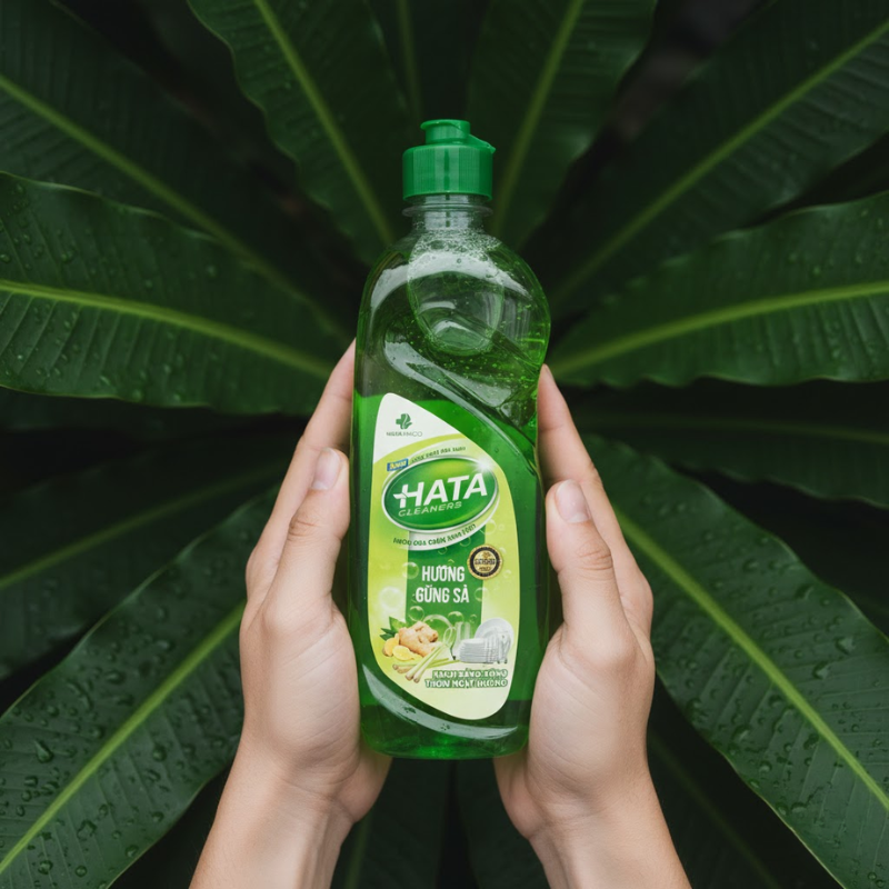 Nước Rửa Chén Sinh Học Hata Cleaners Hương Gừng Sả 400g