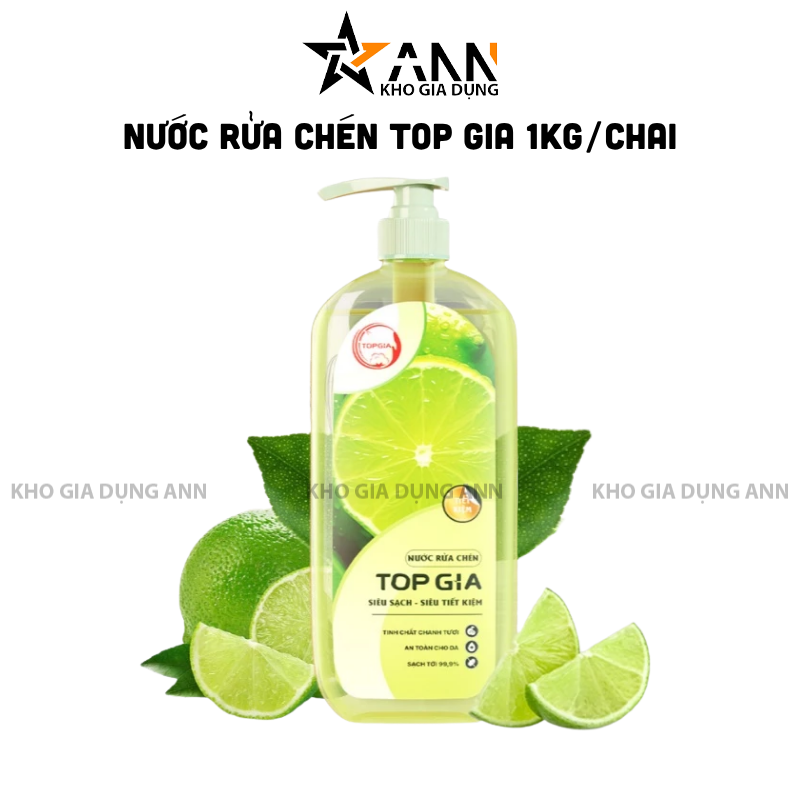 Nước Rửa Chén Top Gia Hương Chanh Tươi 1kg