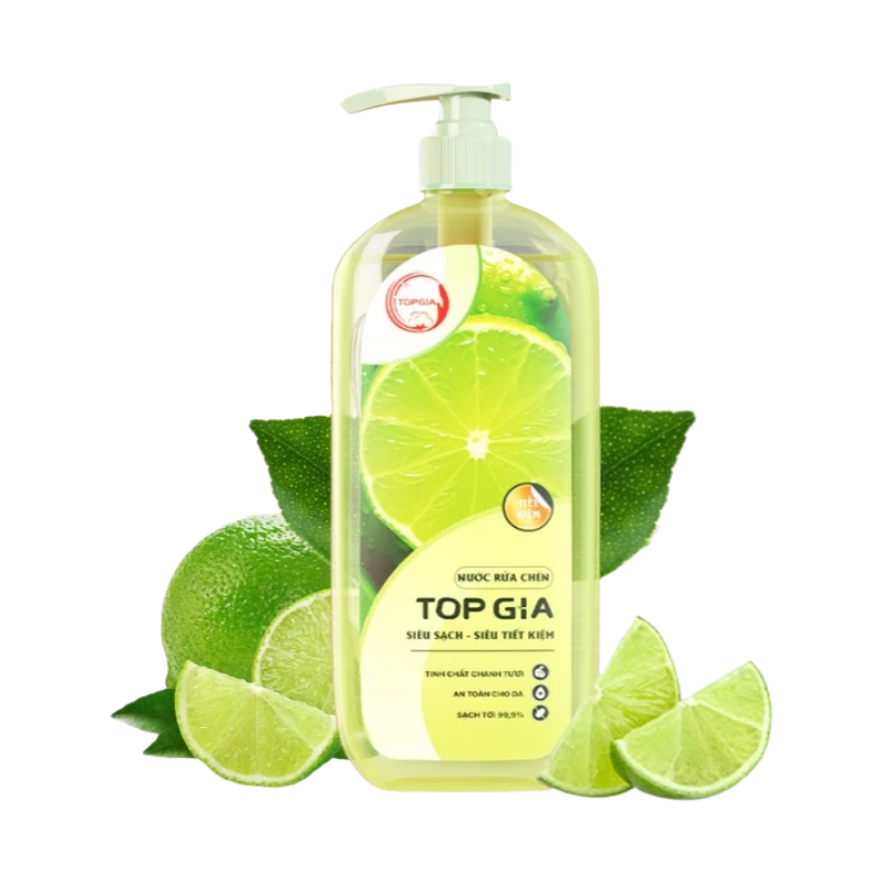 Hình ảnh Nước Rửa Chén Top Gia Hương Chanh Tươi 1kg/Chai trong bộ sưu tập Nước rửa chén, lau sàn, nước tẩy