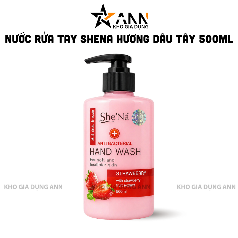 Nước Rửa Tay Diệt Khuẩn SHENA Hương Dâu Tây 500ml