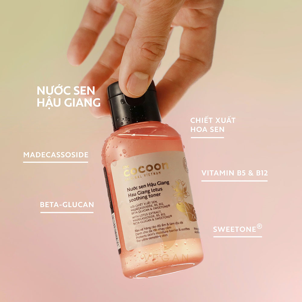 Nước Sen Hậu Giang Cocoon 50ml Thuần Chay Chai Mini