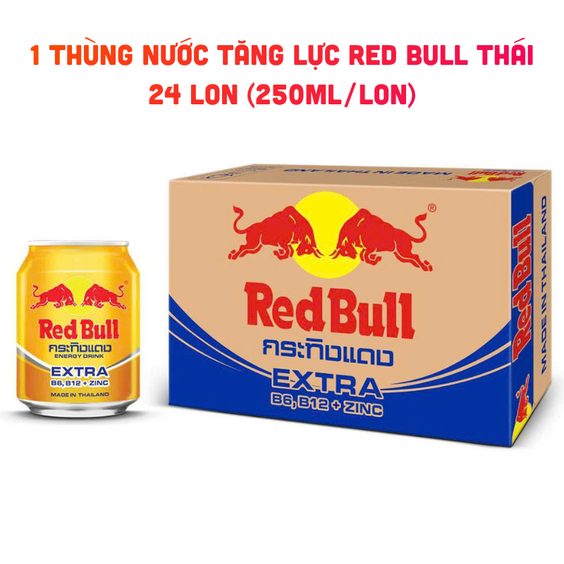 Nước Tăng Lực Red Bull Extra Thái Lan Thùng 24 Lon 250ml