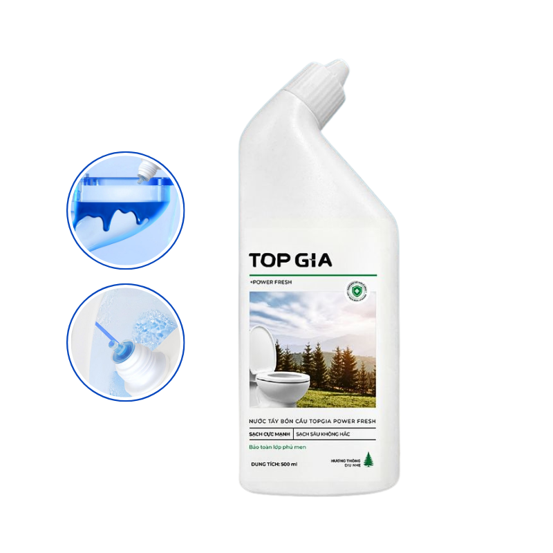 Hình ảnh Nước Tẩy Bồn Cầu Top Gia - Chai Khử Mùi Bồn Cầu Diệt Khuẩn Siêu Sạch Tiết Kiệm 500ml trong bộ sưu tập Khăn giấy, khăn lau nhà, túi đựng rác