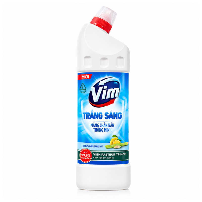 Khám phá Nước Tẩy Bồn Cầu Vim Hương Chanh Sả Dịu Mát 880ml - Chai Màu Trắng thuộc nhóm Nước rửa chén, lau sàn, nước tẩy