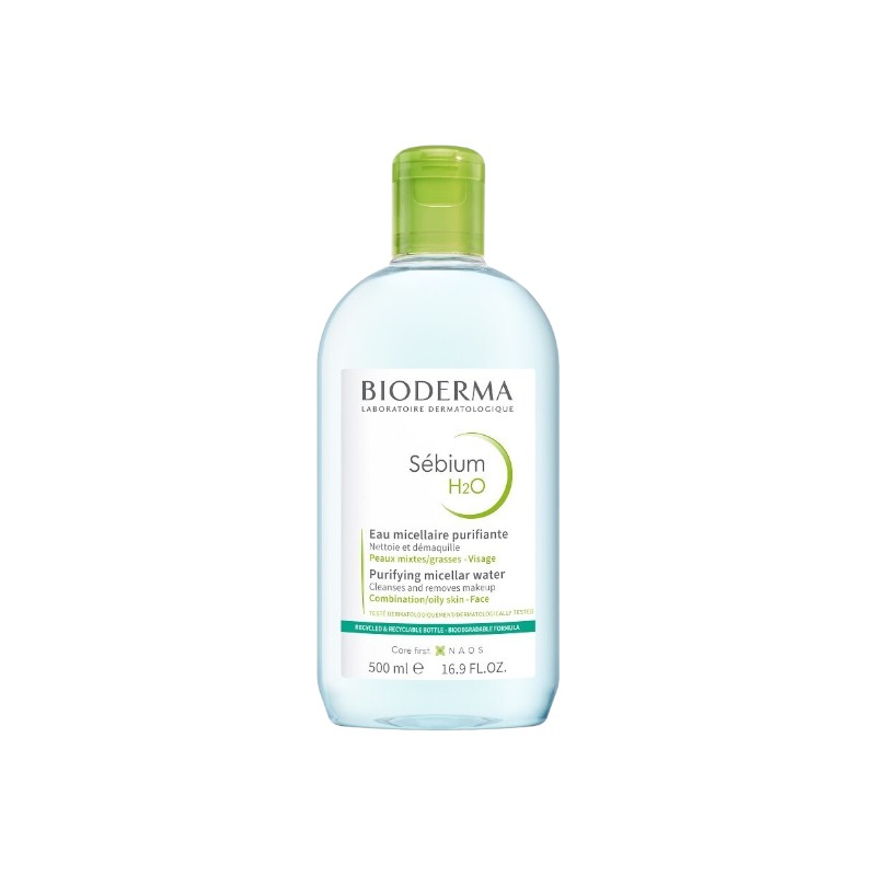Nước Tẩy Trang Bioderma Màu Xanh Sébium H2O 500ml Dành Cho Da Dầu & Hỗn Hợp phù hợp để tham khảo khi chọn Nước tẩy trang, toner, nước cân bằng da