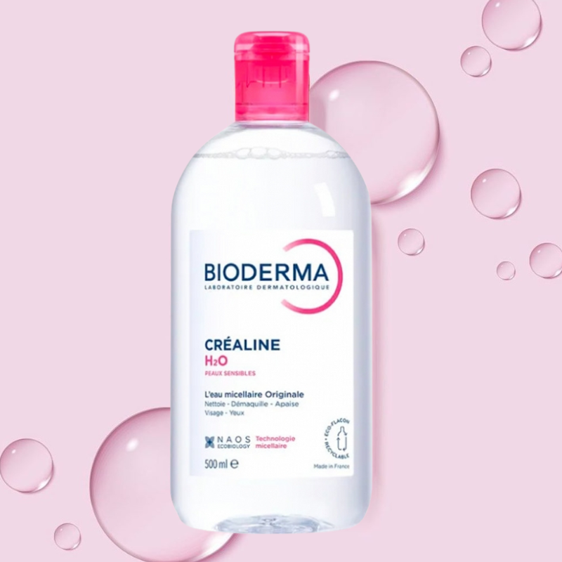 Nước Tẩy Trang Bioderma Créline H2O Màu Hồng 500ml Cho Da Nhạy Cảm