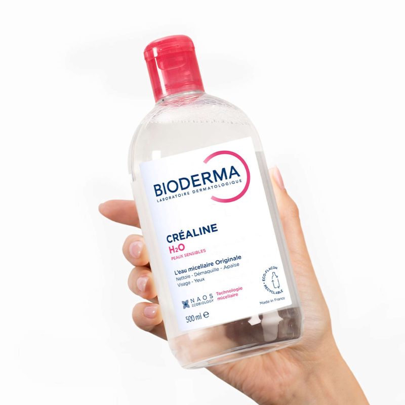 Nước Tẩy Trang Bioderma Créline H2O Màu Hồng 500ml Cho Da Nhạy Cảm