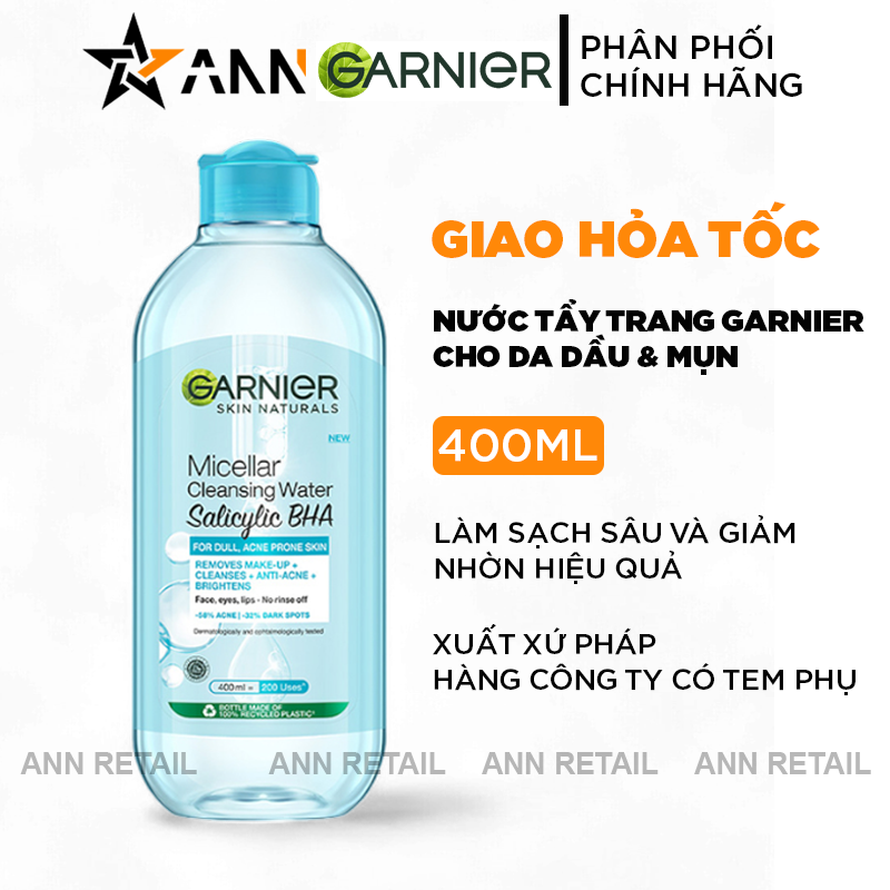 Hình ảnh thể hiện dung tích 400ml và dòng sản phẩm cho da dầu mụn
