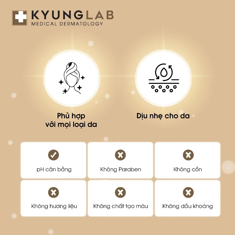 Ảnh nêu rõ phù hợp mọi loại da, dịu nhẹ cho da và pH cân bằng