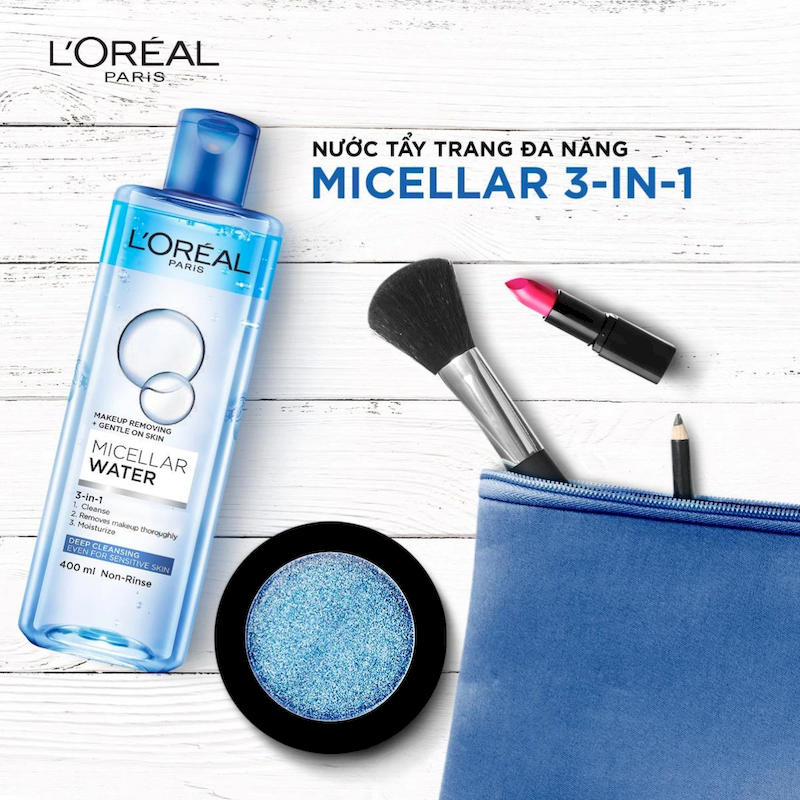 Hình chai sản phẩm và thông tin micellar 3-in-1