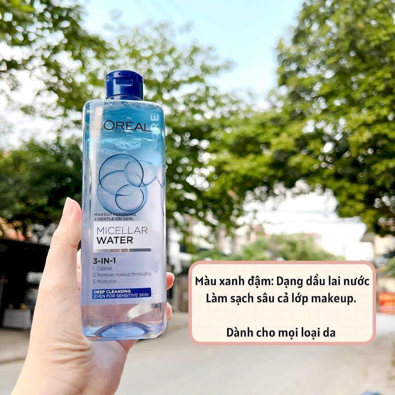 Nước Tẩy Trang L'oreal Paris Micellar Water Deep Cleansing Màu Xanh 400ml