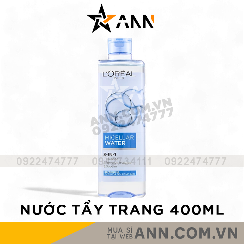 Nước Tẩy Trang L'oreal Paris Micellar Water Refreshing Xanh Nhạt 400ml