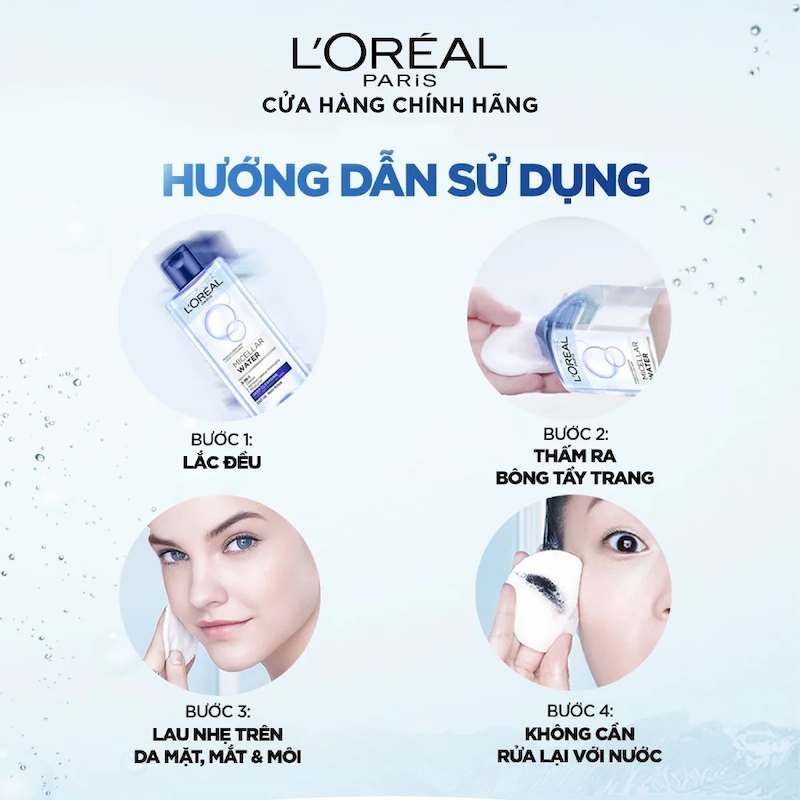 Nước Tẩy Trang L'oreal Paris Micellar Water Refreshing Xanh Nhạt 400ml
