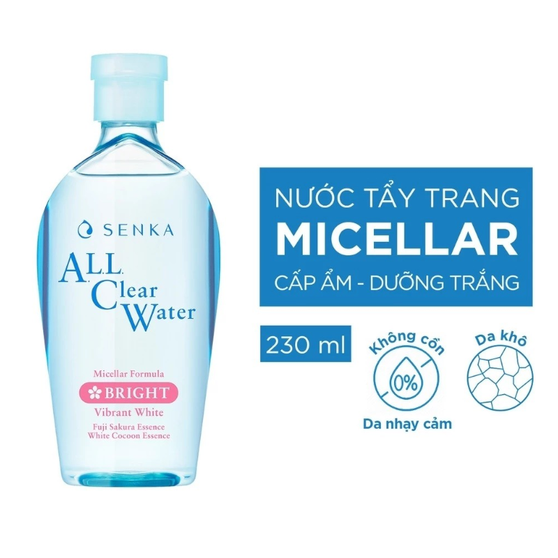 Hình chai sản phẩm và thông tin 230 ml, không cồn, phù hợp da khô da nhạy cảm