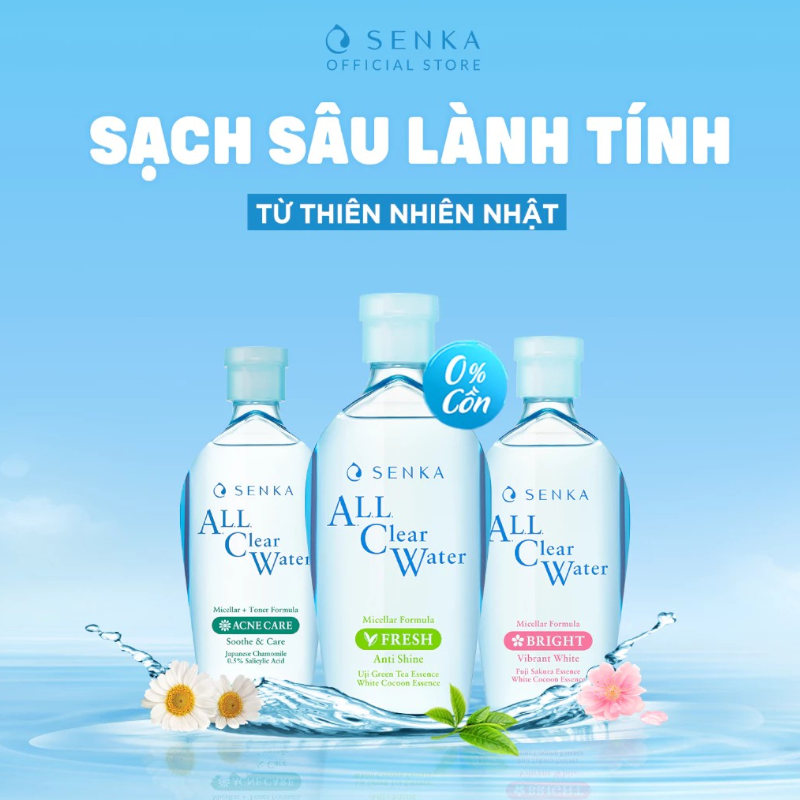 Nước Tẩy Trang Senka All Clear Micellar Fresh Màu Xanh Lá 230ml
