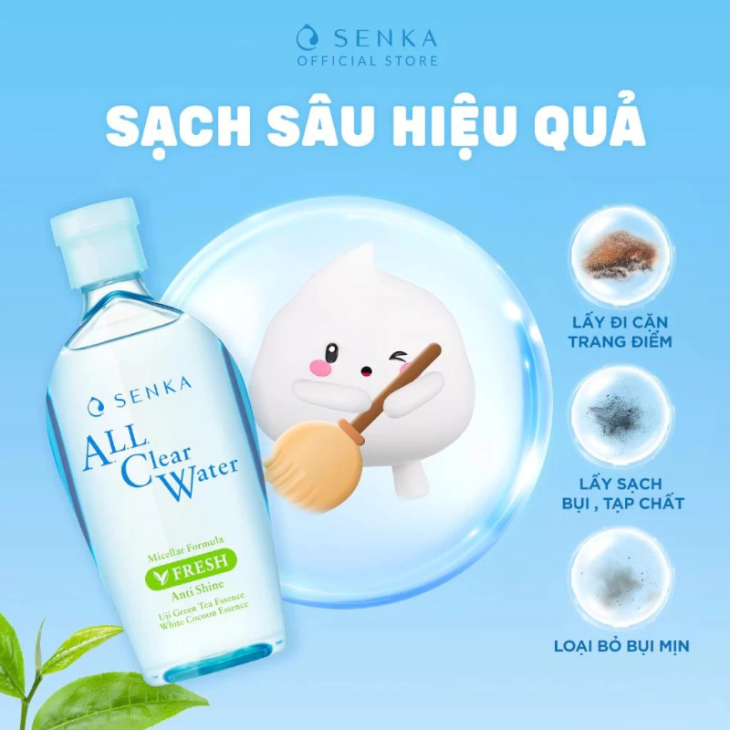 Nước Tẩy Trang Senka All Clear Micellar Fresh Màu Xanh Lá 230ml