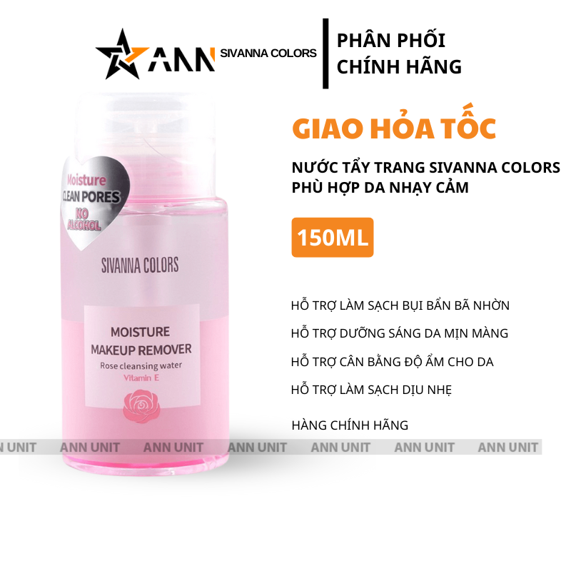 Ảnh bao bì thể hiện dung tích 150ml và dòng sản phẩm Moisture Makeup Remover