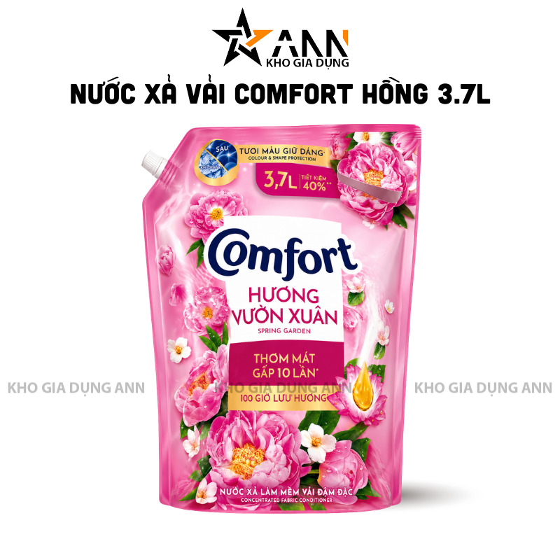 Nước Xả Vải COMFORT Hương Vườn Xuân 100 Giờ Lưu Hương 3,7 Lít