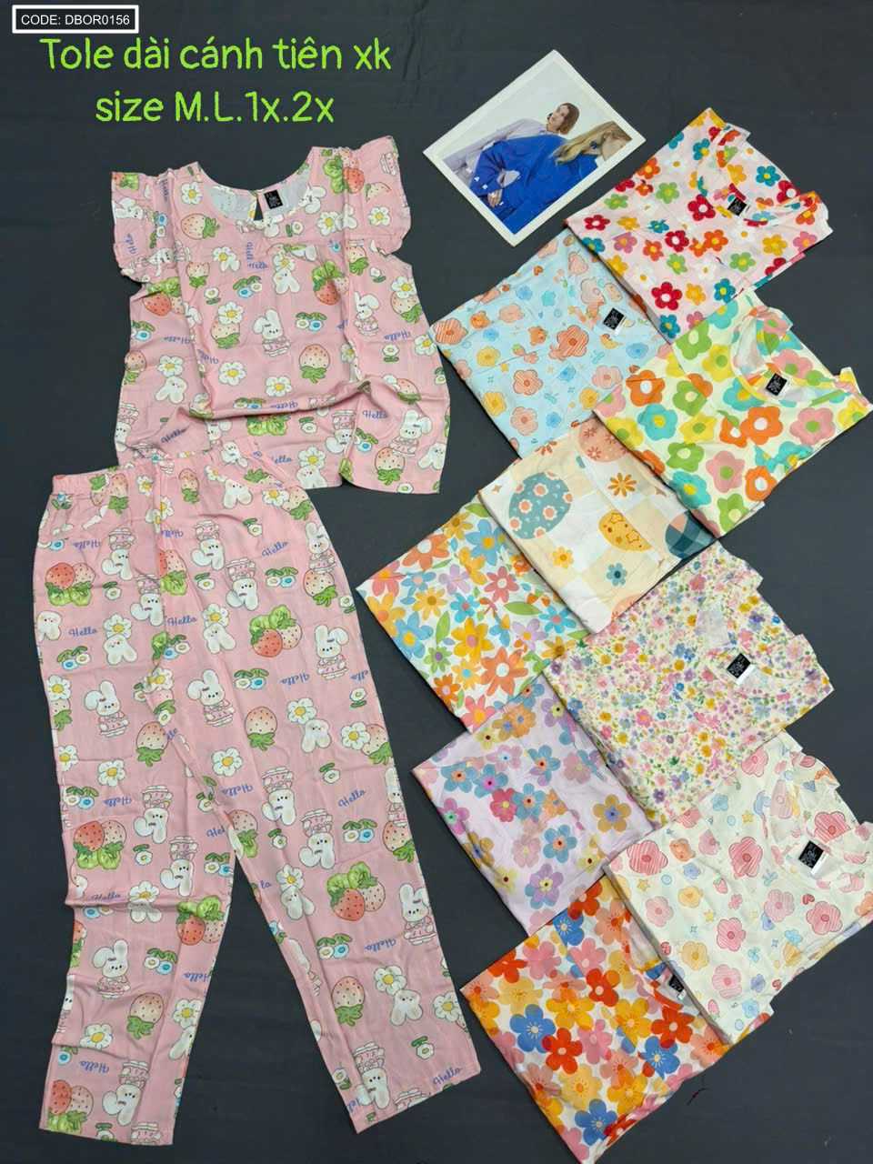 Hình sản phẩm thể hiện dòng tole dài cánh tiên và các size M, L, 1X, 2X